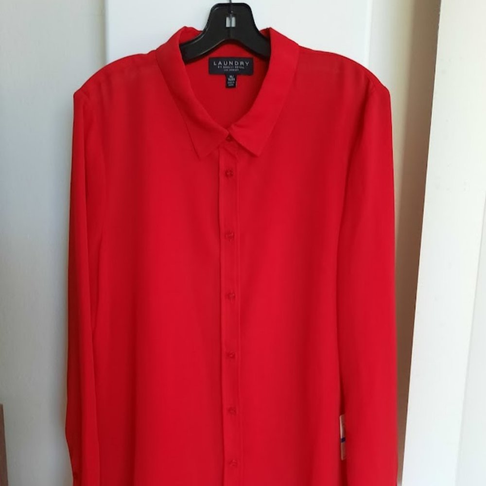 NWT Karl Lagerfeld Red Blouse